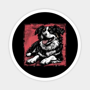 Retro Art Australian Shepherd Dog Lover Magnet